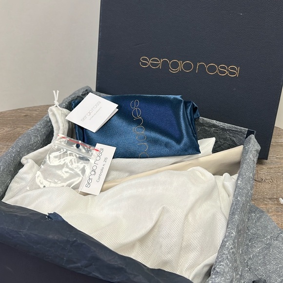 NEW Sergio Rossi FARRAH Crystal Embellished Caged Suede Heels EU 39 US 8.5 - Picture 12 of 14